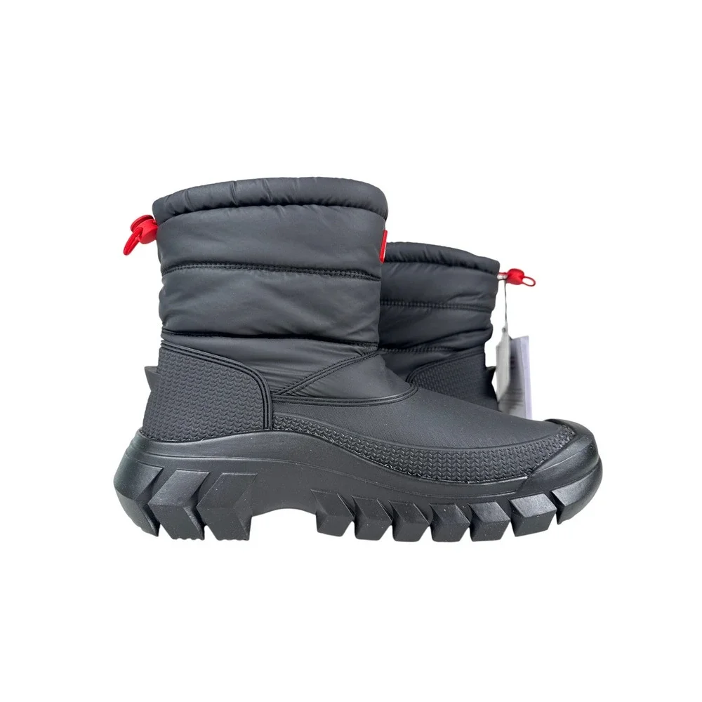 Hunter Intrepid Short Snow Boots Womens 8 Black Waterproof Insulated Puffer